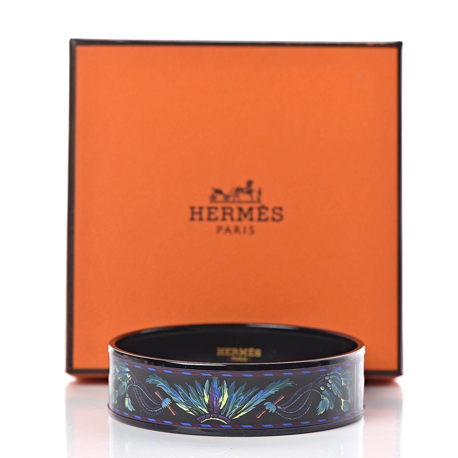 Hermes Enamel Printed Brazil Wide Bracelet 65 6 of 6