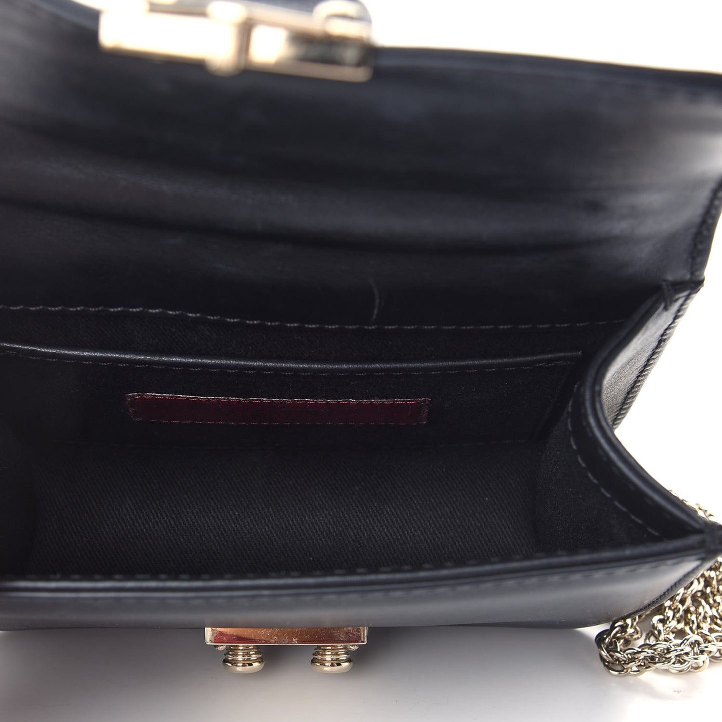 Vitello Mini Glam Lock Rockstud Flap Black