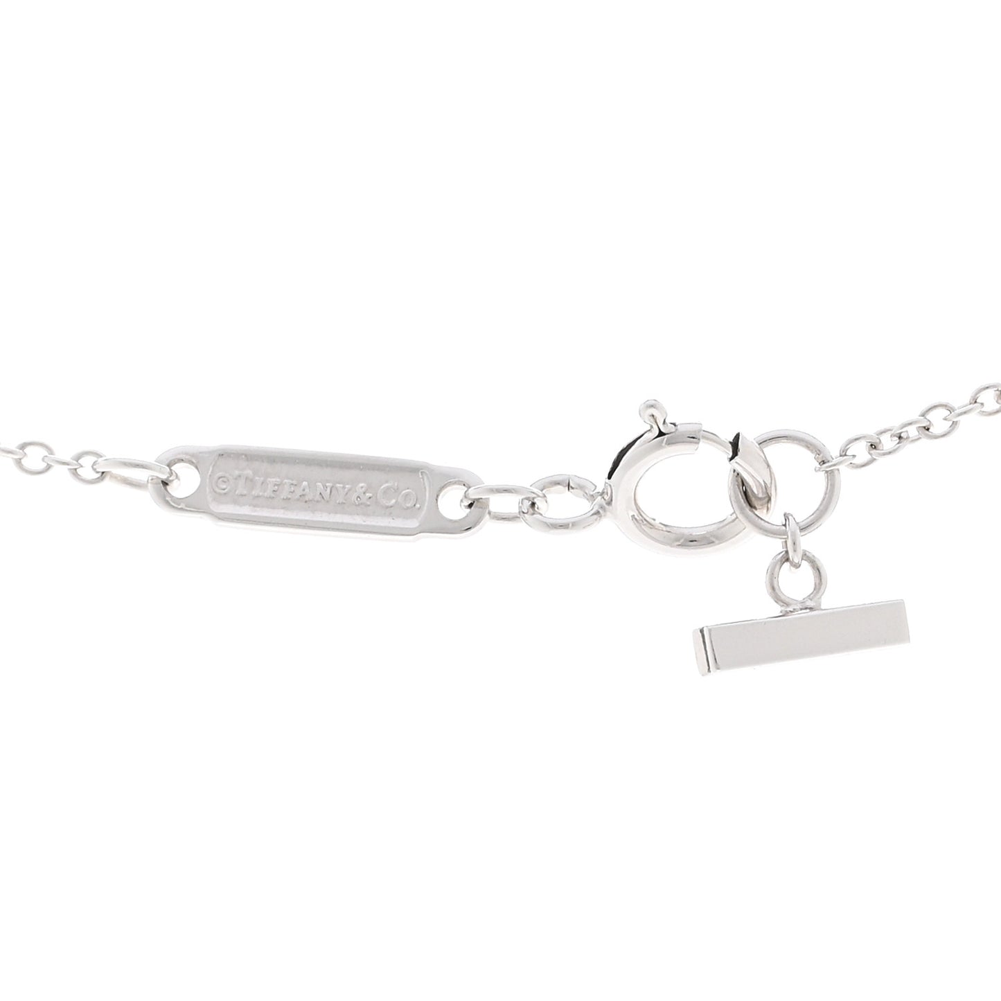 18K White Gold Ruby Large T Smile Pendant Necklace