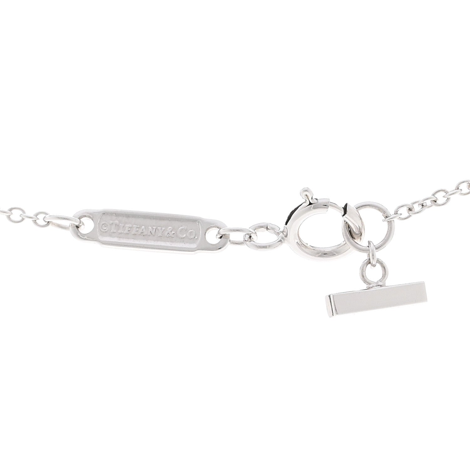 Tiffany 18K White Gold Ruby Large T Smile Pendant Necklace 4 of 5