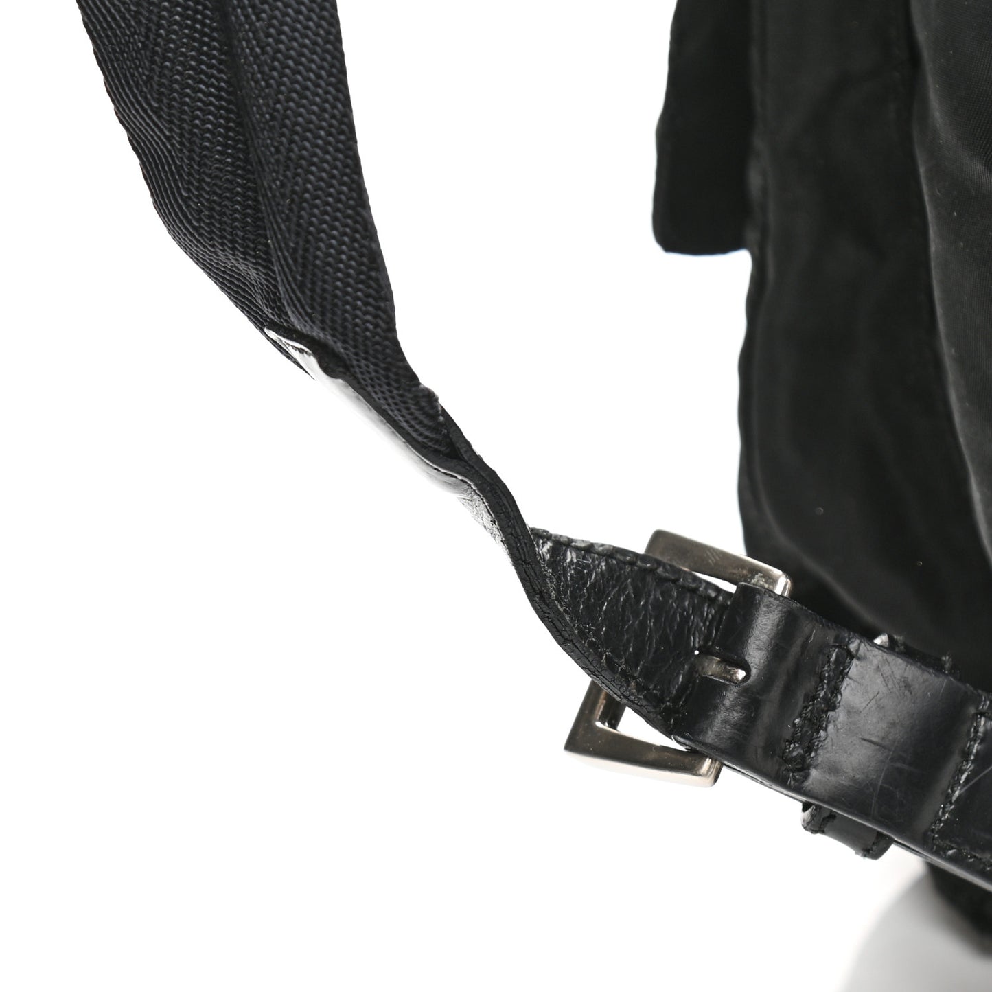 Tessuto Nylon Saffiano Medium Backpack Black