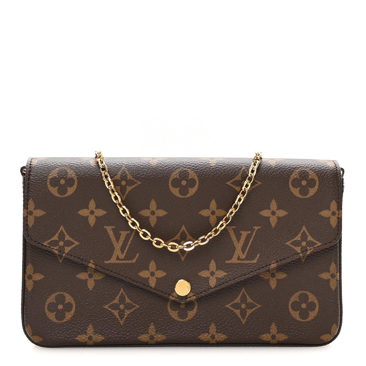 Louis Vuitton Monogram Pochette Felicie Chain Wallet Fuchsia 1 of 10