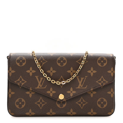 Louis Vuitton Monogram Pochette Felicie Chain Wallet Fuchsia 1 of 10