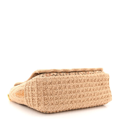 Christian Dior Cotton Knit Small Caro Bag Beige 4 of 9