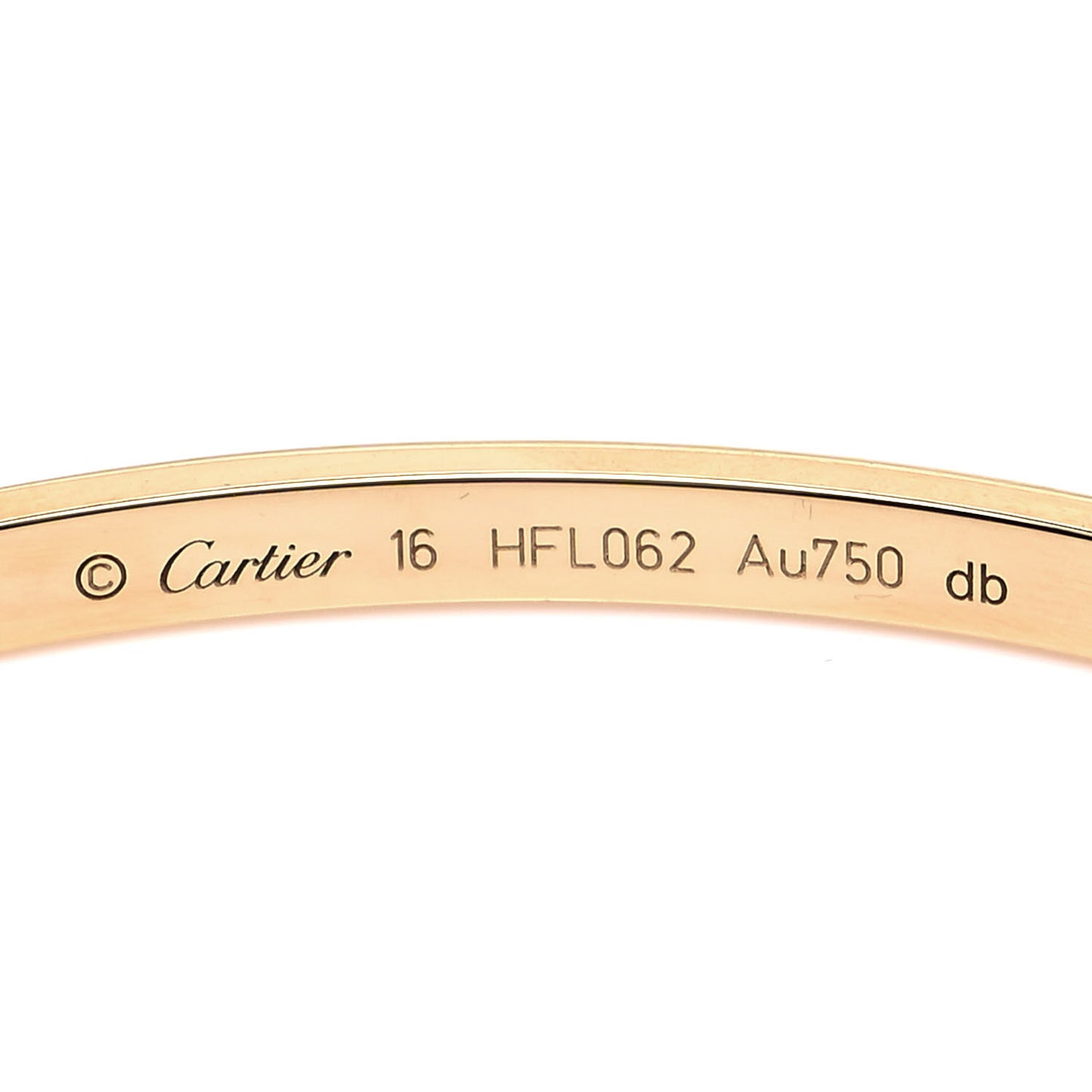 18K Yellow Gold Small LOVE Bracelet 16