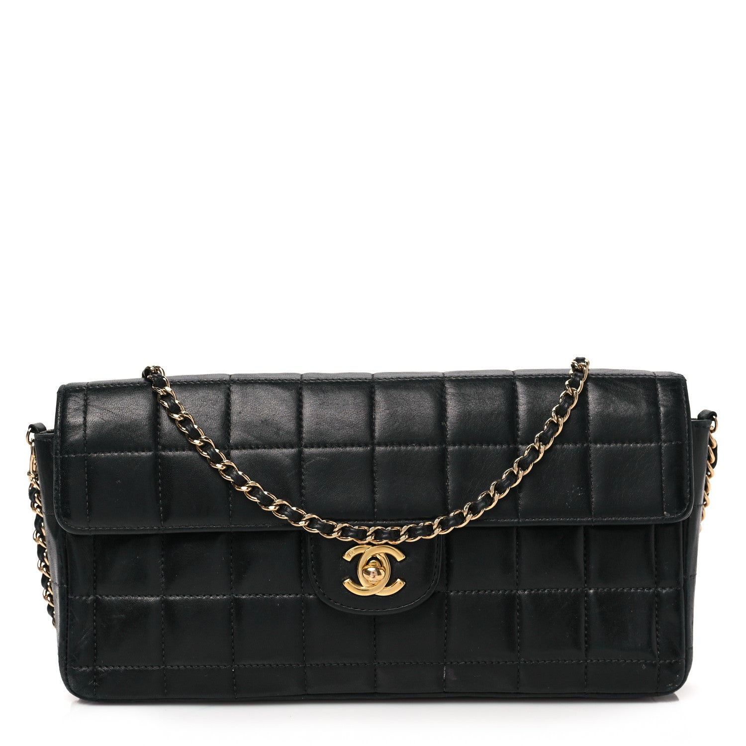 Chanel Lambskin East West Chocolate Bar Flap Black 1 of 9