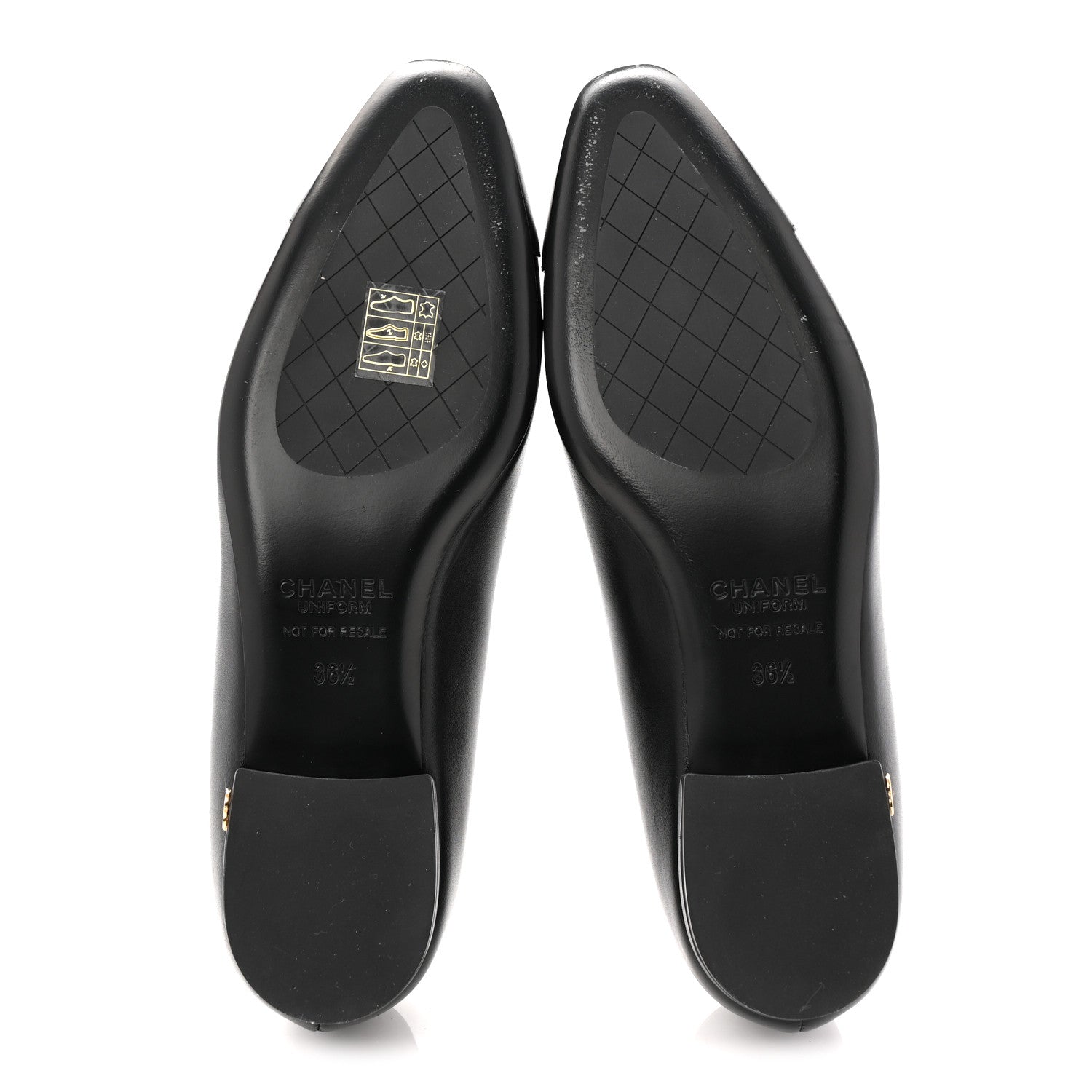 Chanel Lambskin Cap Toe CC Uniform Ballerina Flats 36.5 Black 6 of 9