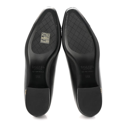 Chanel Lambskin Cap Toe CC Uniform Ballerina Flats 36.5 Black 6 of 9