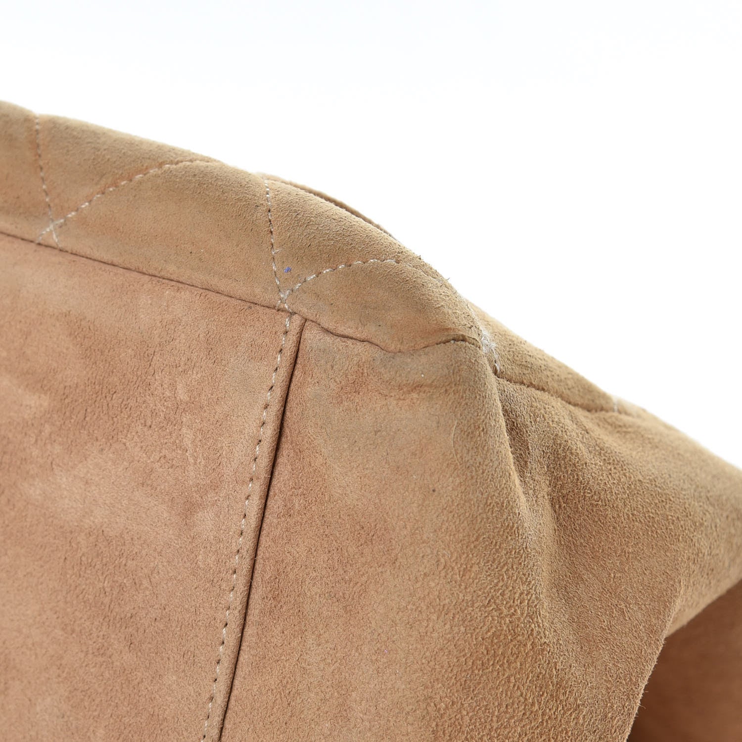 Chanel Suede Quilted Tote Beige 21 of 25