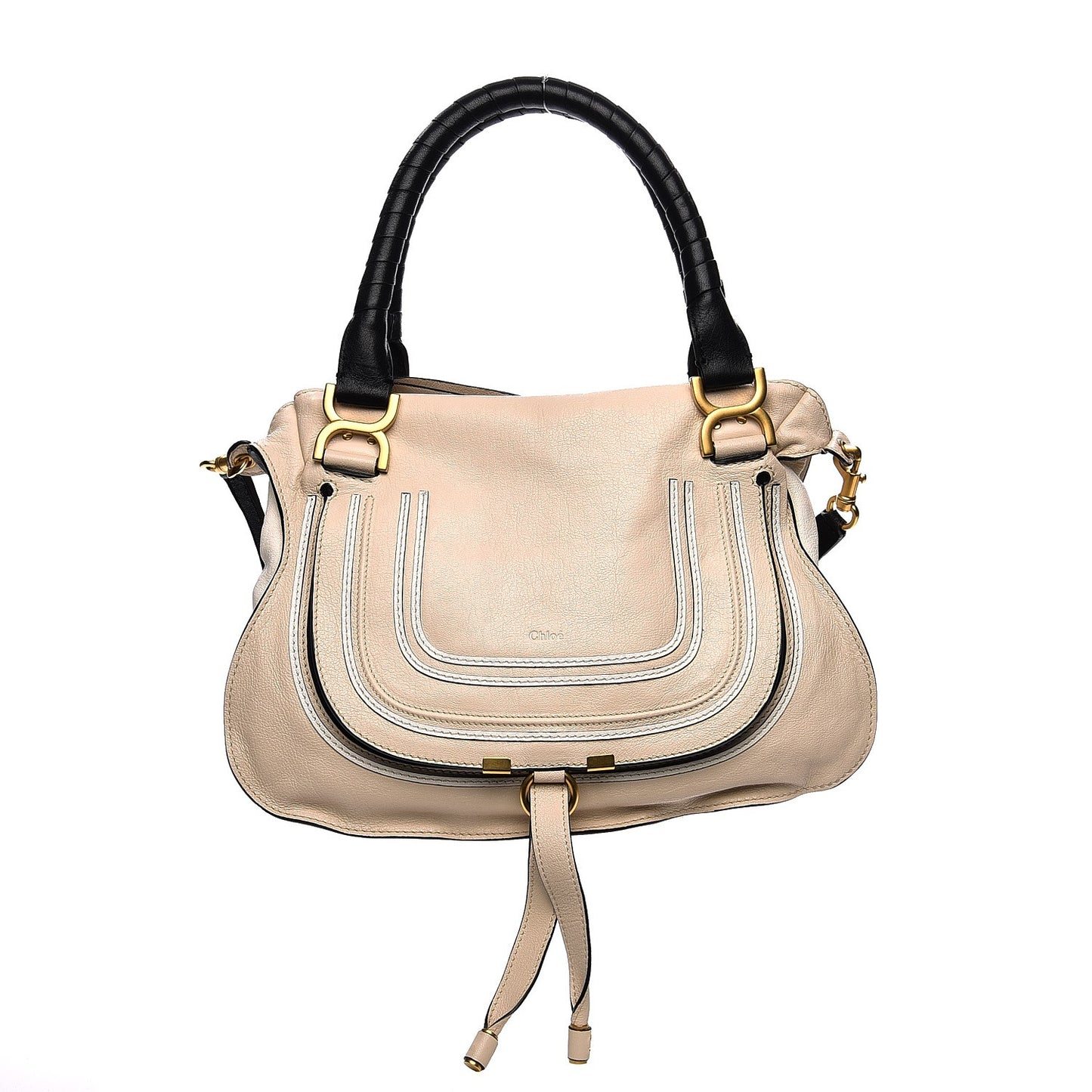 Calfskin Medium Marcie Satchel Abstract White Black