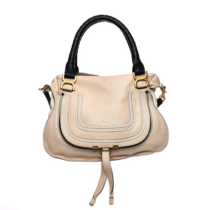 Chloe Calfskin Medium Marcie Satchel Abstract White Black 1 of 12