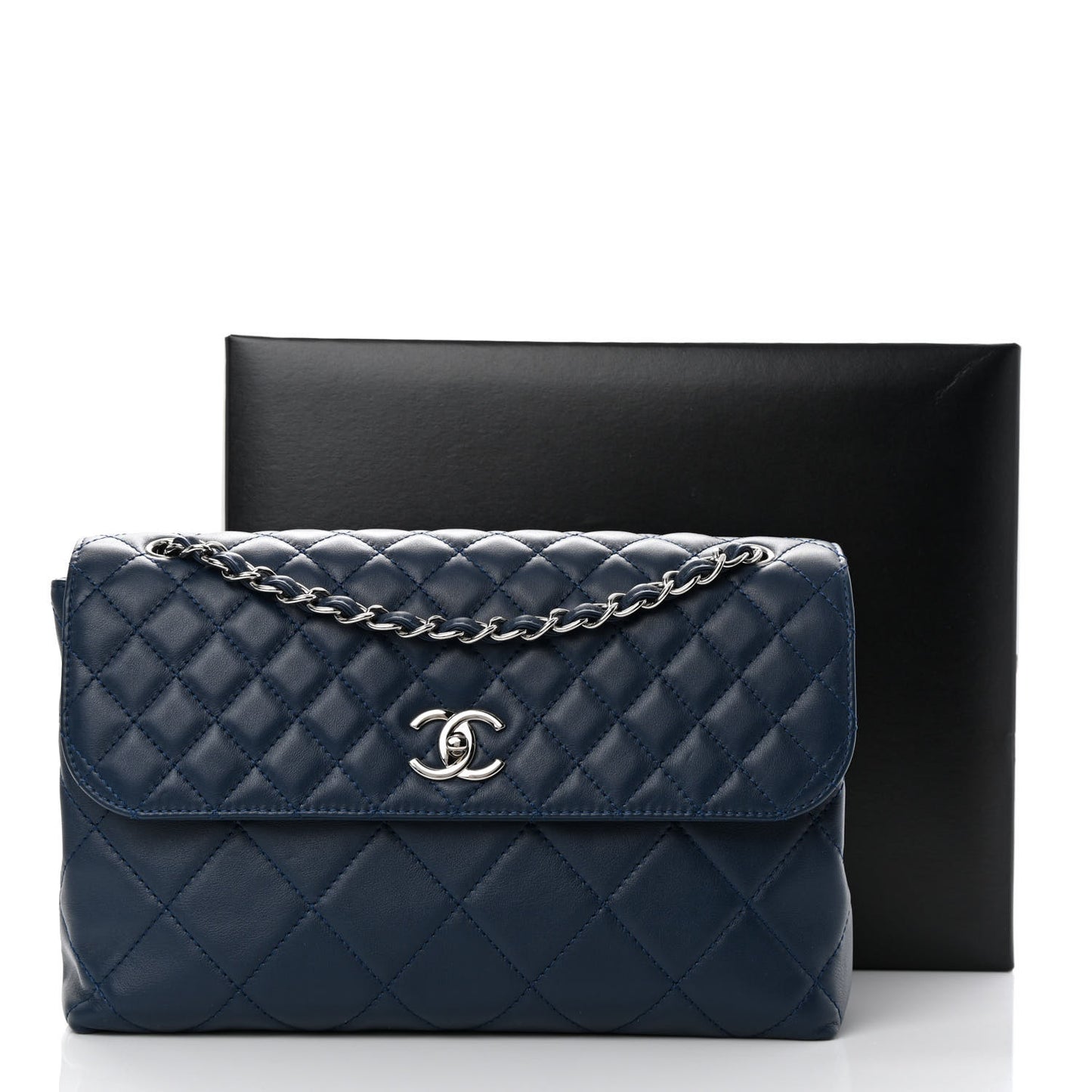 Calfskin Quilted In The Business Flap Dark Blue
