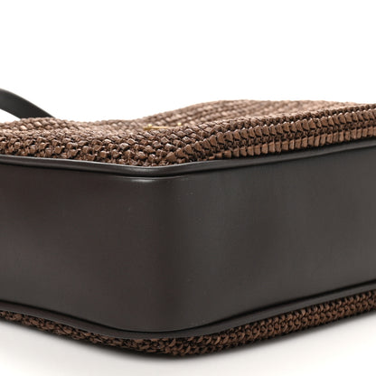 Saint Laurent Raffia Canvas Monogram Lou Camera Bag Dark Chocolate 9 of 10