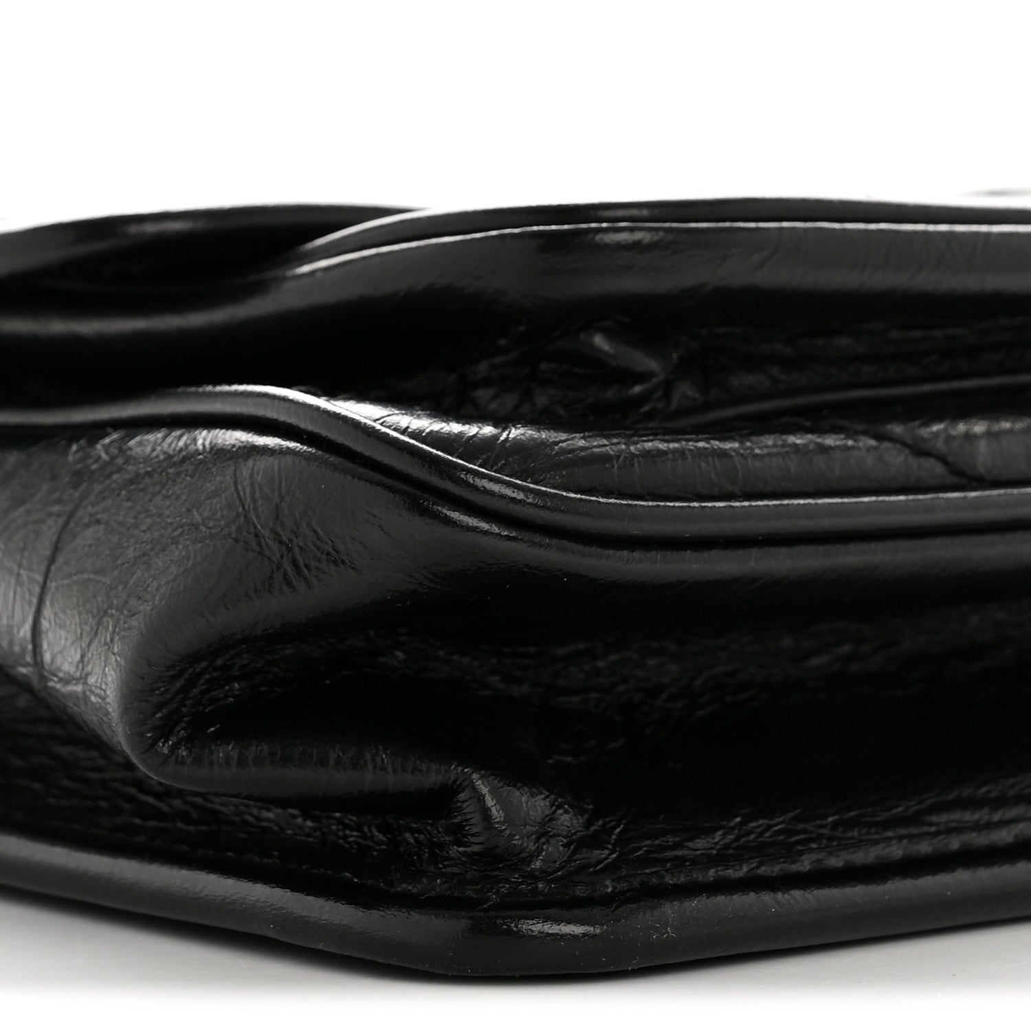 Saint Laurent Crinkled Calfskin Matelasse Monogram Baby Niki Chain Satchel Black 9 of 14
