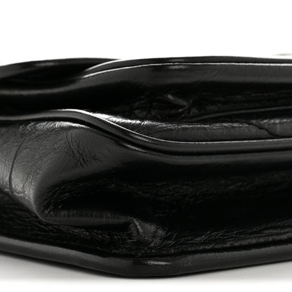 Saint Laurent Crinkled Calfskin Matelasse Monogram Baby Niki Chain Satchel Black 9 of 14