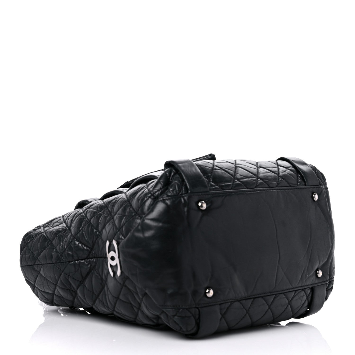 Chanel Distressed Lambskin Vintage Ligne Lady Braid Tote Black 4 of 16