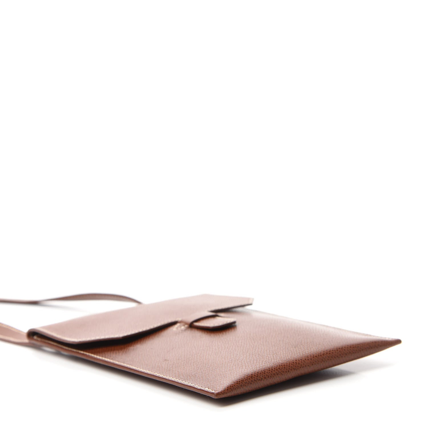 Hermes Veau Lisse Amelie Flat Pochette Noisette 4 of 10