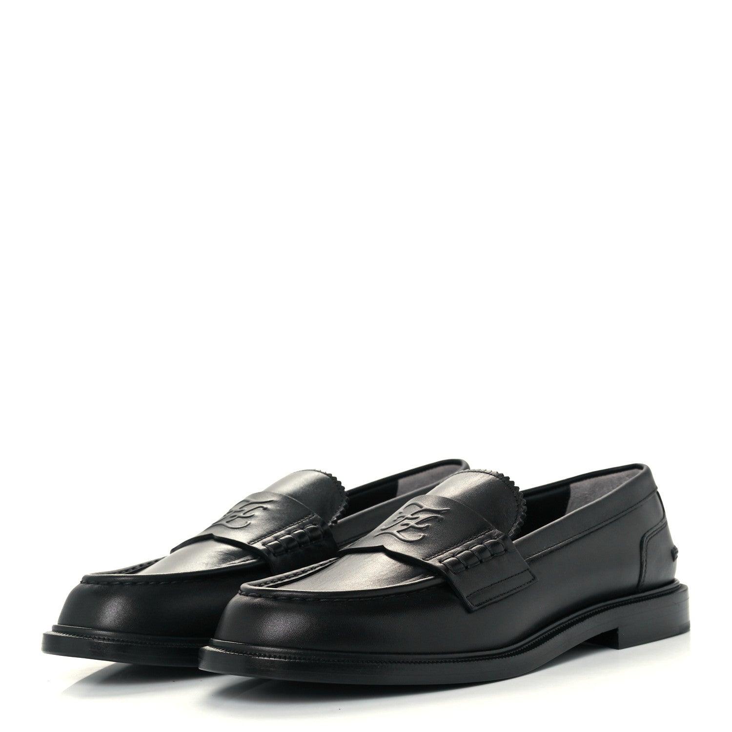 Fendi Calfskin Karligraphy Loafers 39 Black 2 of 9