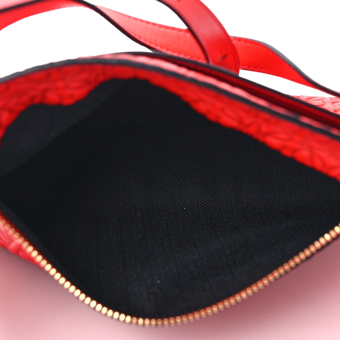 Calfskin Embossed Mini Repeat T Crossbody Bag Red