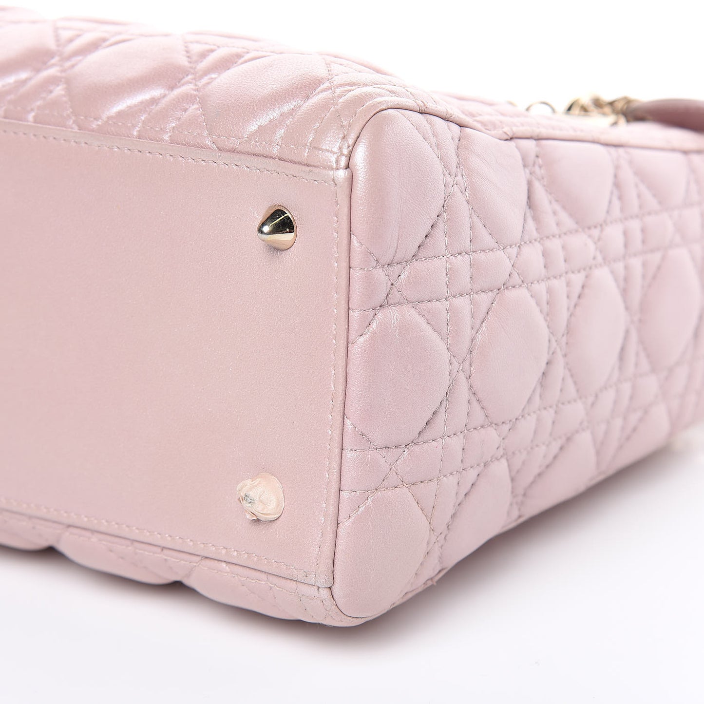 Pearly Lambskin Cannage Medium Lady Dior Lotus