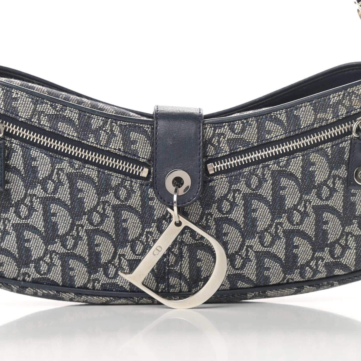 Christian Dior Monogram Charm Shoulder Bag Navy 8 of 13