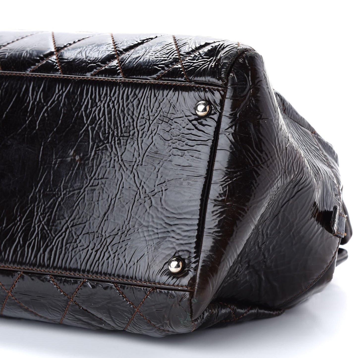 Patent Quilted Petit Timeless Shopping Tote PTT
