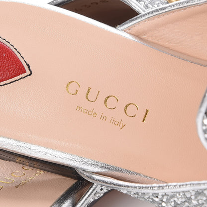 Gucci Glitter Princetown Slippers 36.5 Silver 6 of 9