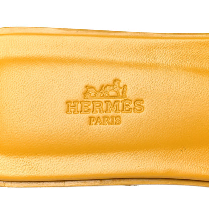 Hermes Box Calfskin Oran Sandals 40 Jaune Citron 8 of 8