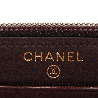 Chanel Caviar Quilted Small Boy Zip Around Wallet Dark Purple 6 of 8