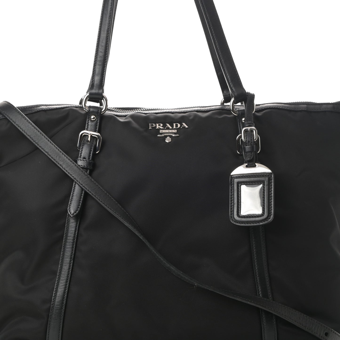 Tessuto Nylon Soft Calf Tote Black