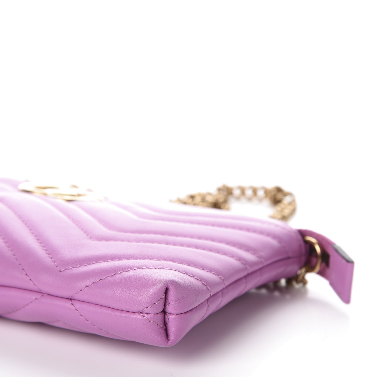 Gucci Calfskin Matelasse Mini GG Marmont Chain Bag Candy Mousse 8 of 9