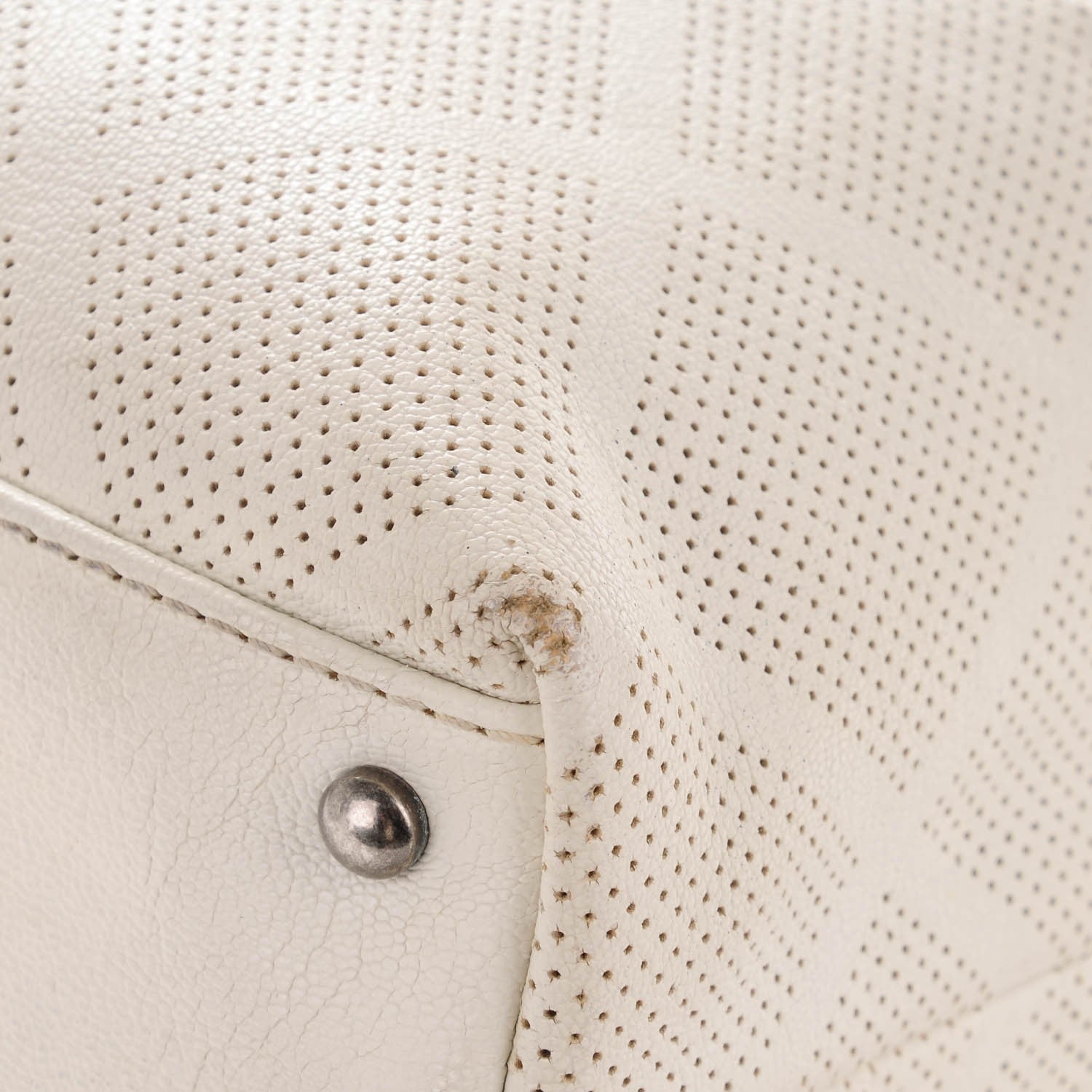 Chanel Goatskin Perforated Large CC Tote White 13 of 13