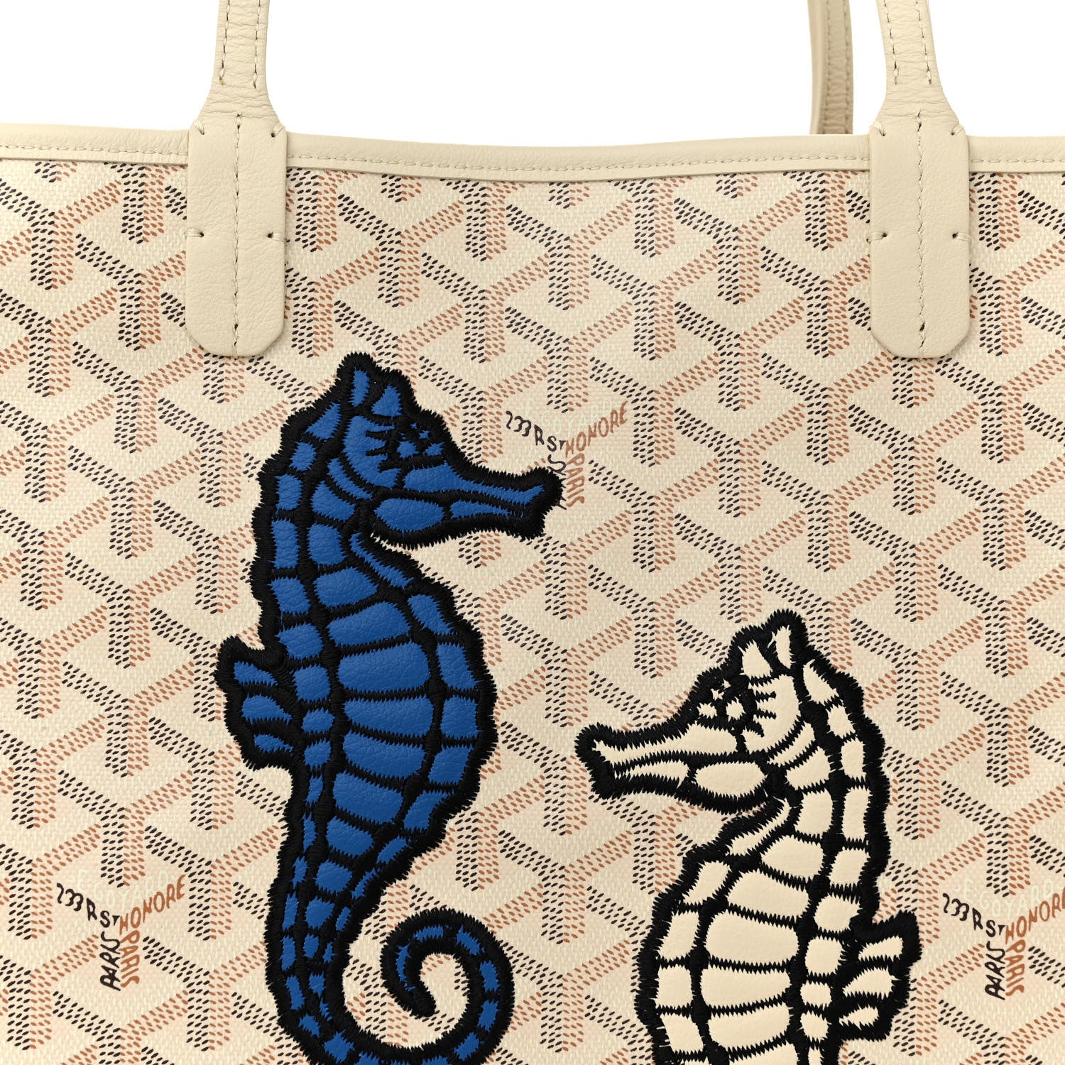 Goyard Goyardine Embroidered Seahorse Reversible Anjou PM Sand 11 of 17