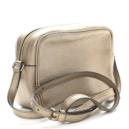 Gucci Metallic Pebbled Calfskin Small Soho Disco Bag Golden Beige 3 of 11