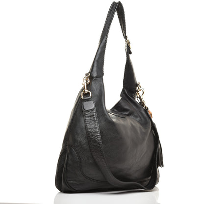 Gucci Pebbled Calfskin Large New Jackie Shoulder Bag Black 3 of 9