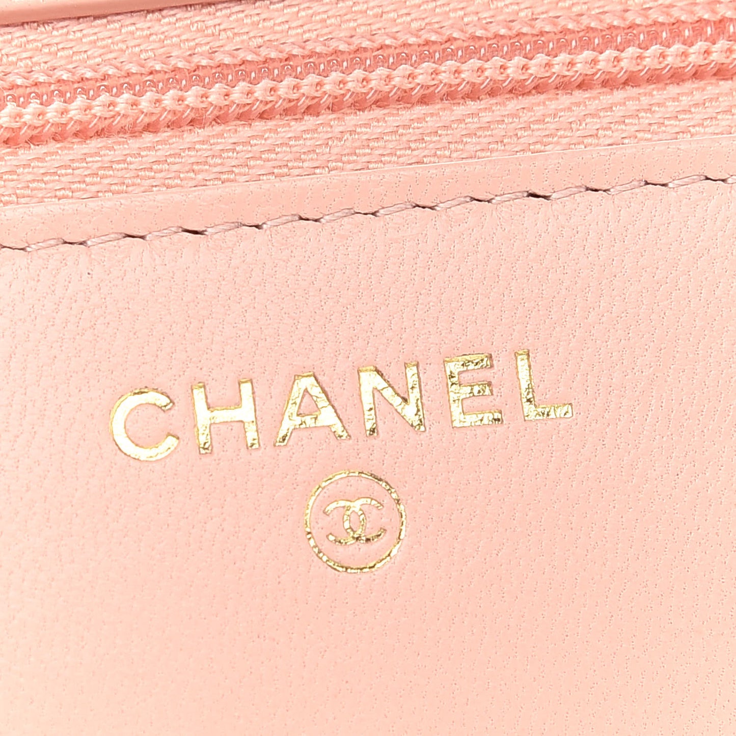 Lambskin Quilted Wallet on Chain WOC Pink