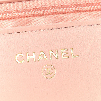 Chanel Lambskin Quilted Wallet on Chain WOC Pink 6 of 12