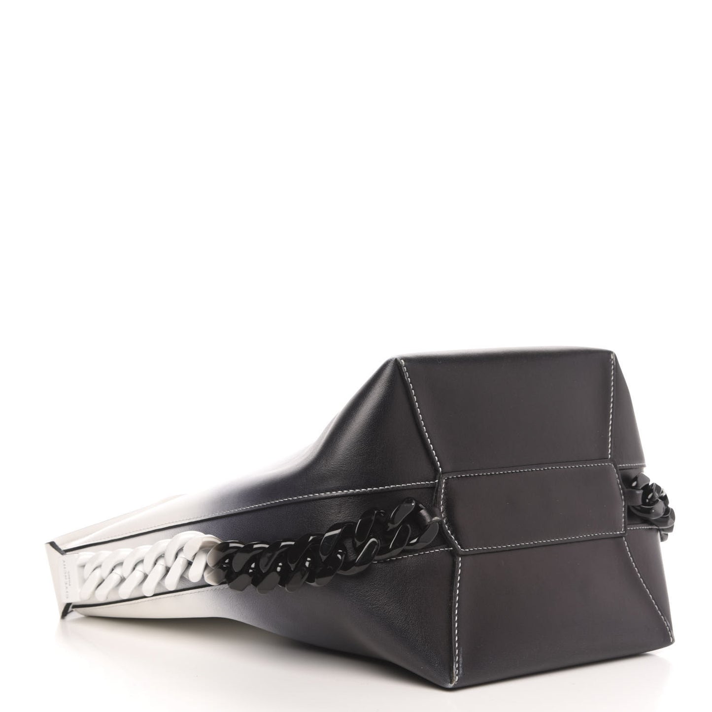 Calfskin Degrade Infinity Bucket Bag Black White
