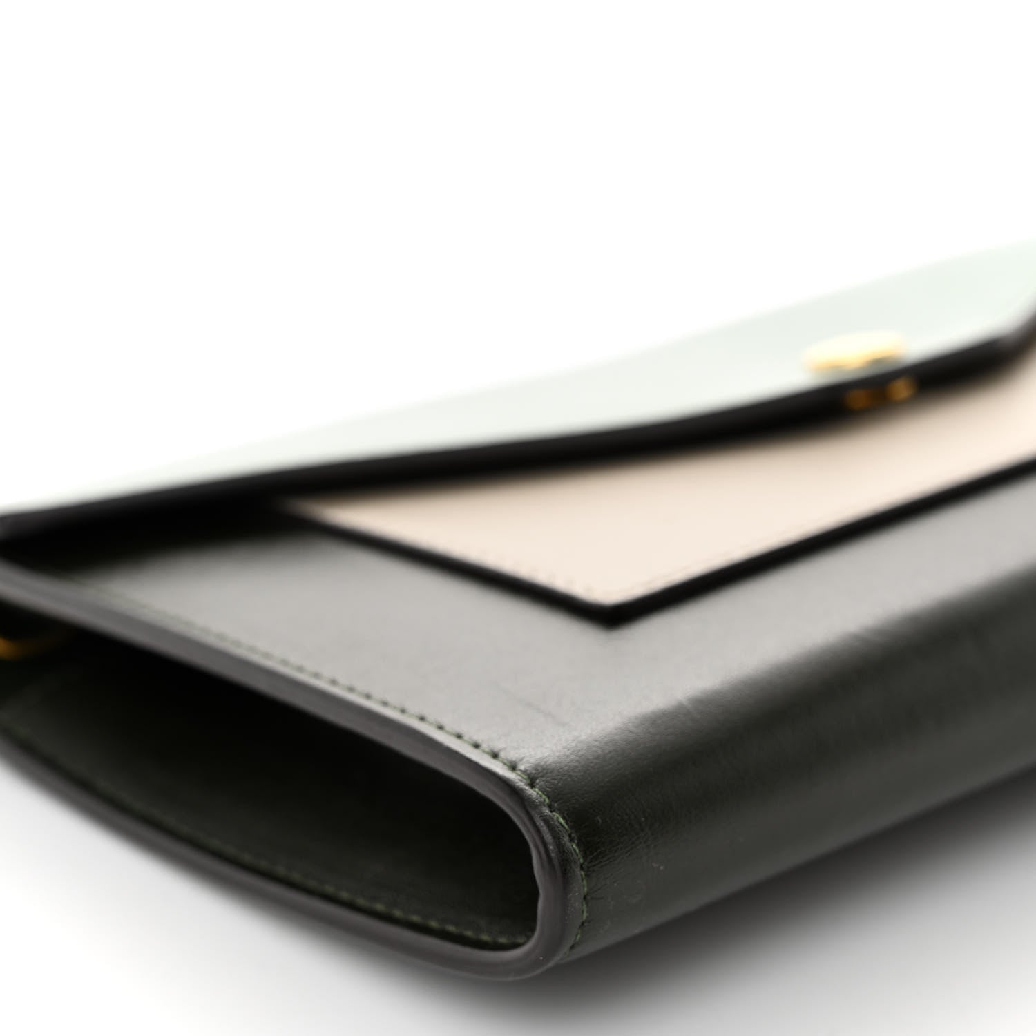 Celine Smooth Calfskin Tri-Color Clutch on a Chain Jade 9 of 10