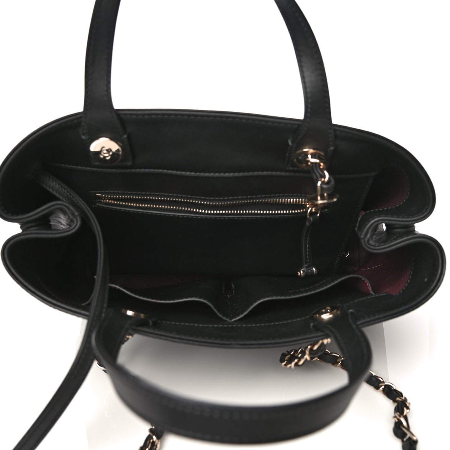 Calfskin Large Serial Shopper Tote Black