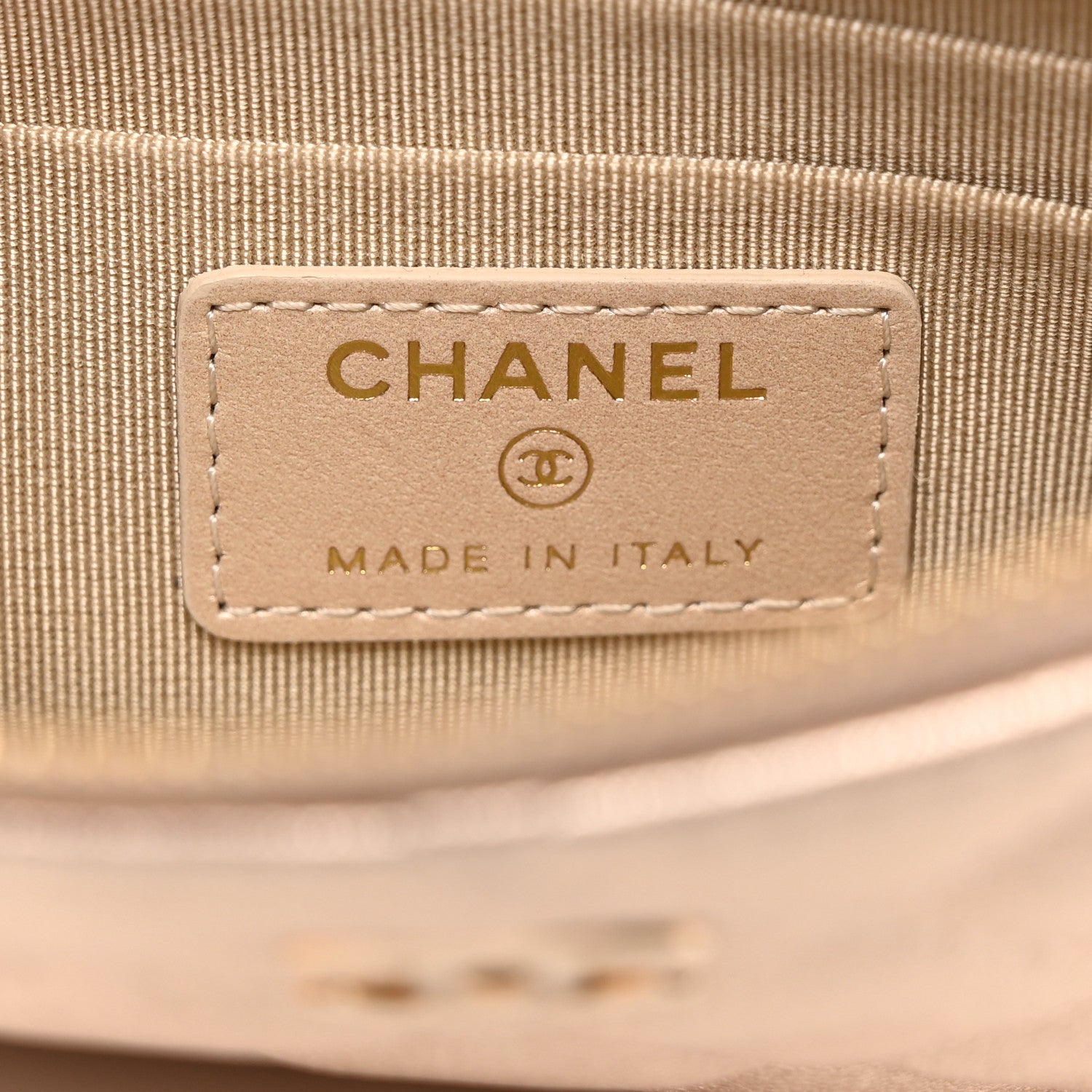 Chanel Metallic Lambskin Quilted Cosmetic Cas Gold 6 of 8