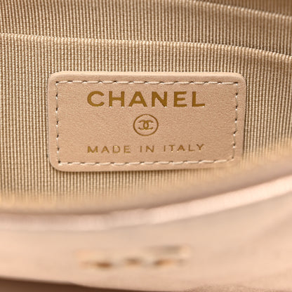 Chanel Metallic Lambskin Quilted Cosmetic Cas Gold 6 of 8