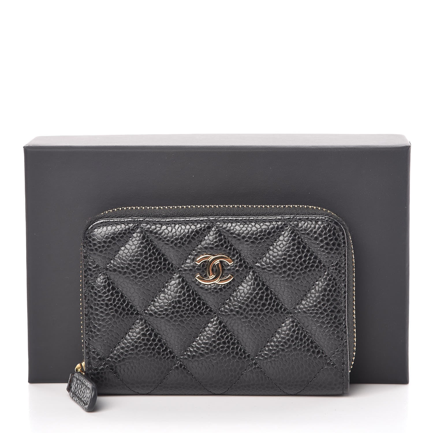 Chanel Caviar Quilted Zip Coin Purse Black 8 of 8