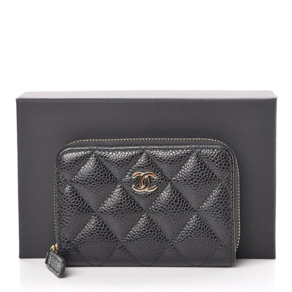 Chanel Caviar Quilted Zip Coin Purse Black 8 of 8
