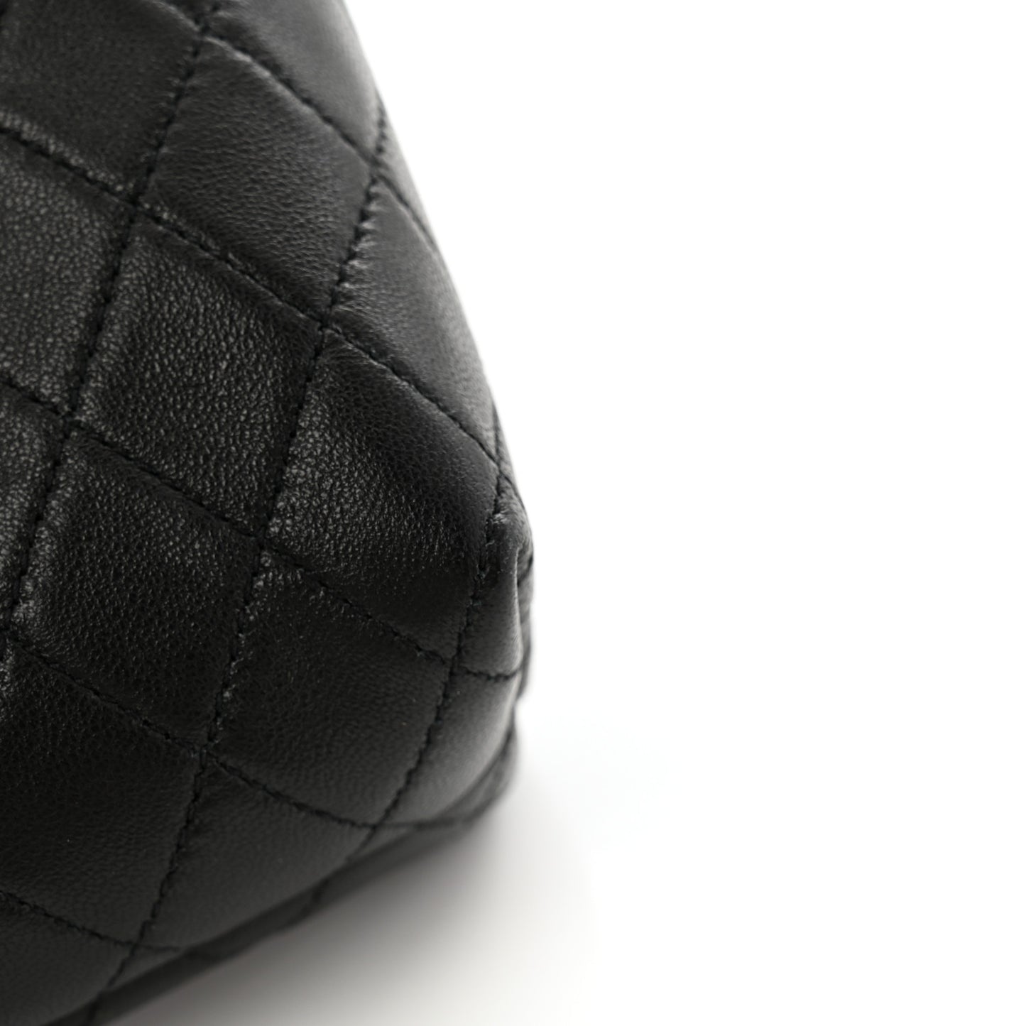 Lambskin Quilted Gaby Cosmetic Pouch Black