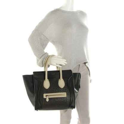 Celine Smooth Calfskin Shrunken Lambskin Mini Tri-Color Luggage Black 2 of 8