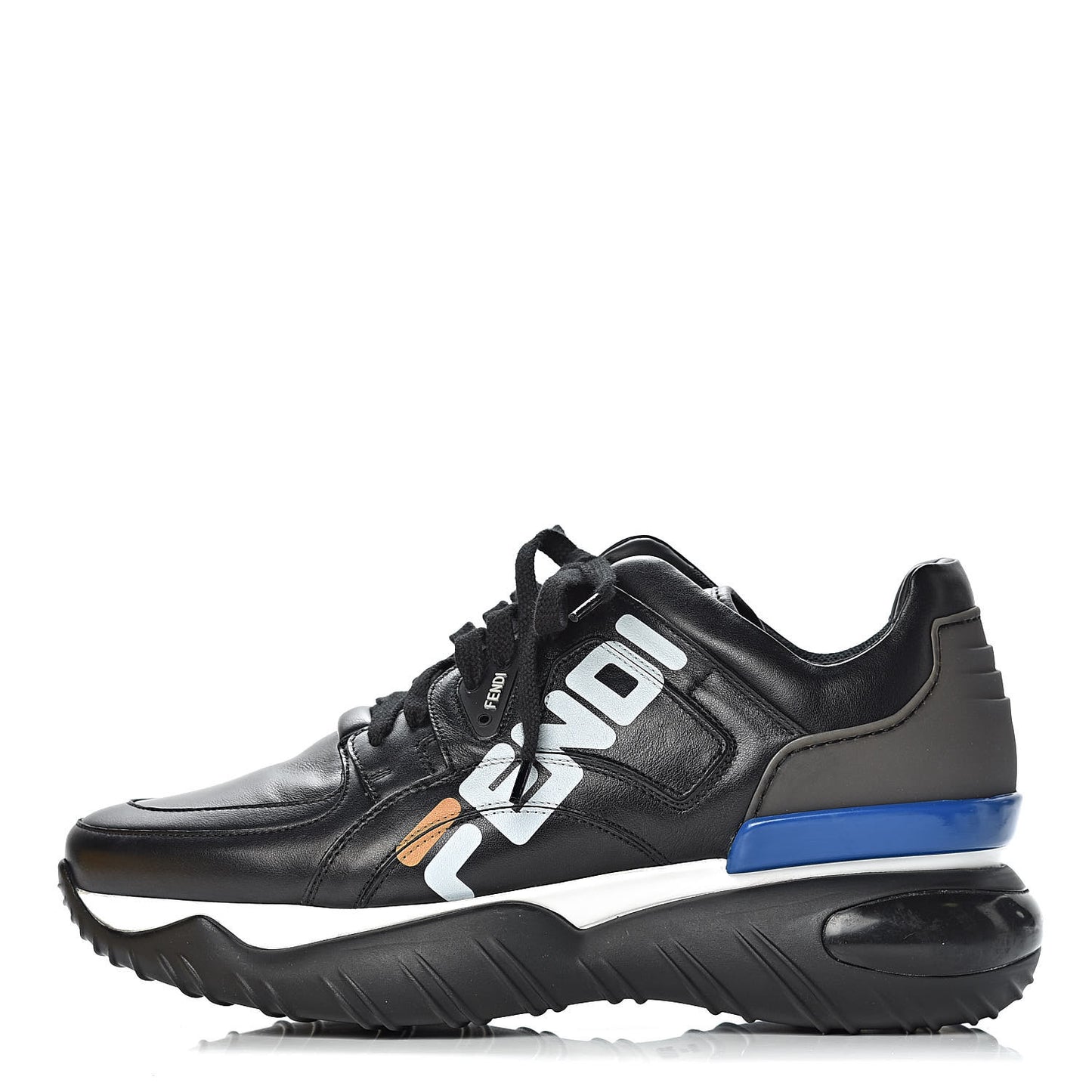 X FILA Vitello Mania Painted Mens Chunky Sneakers 9 Black Zucca White Ice