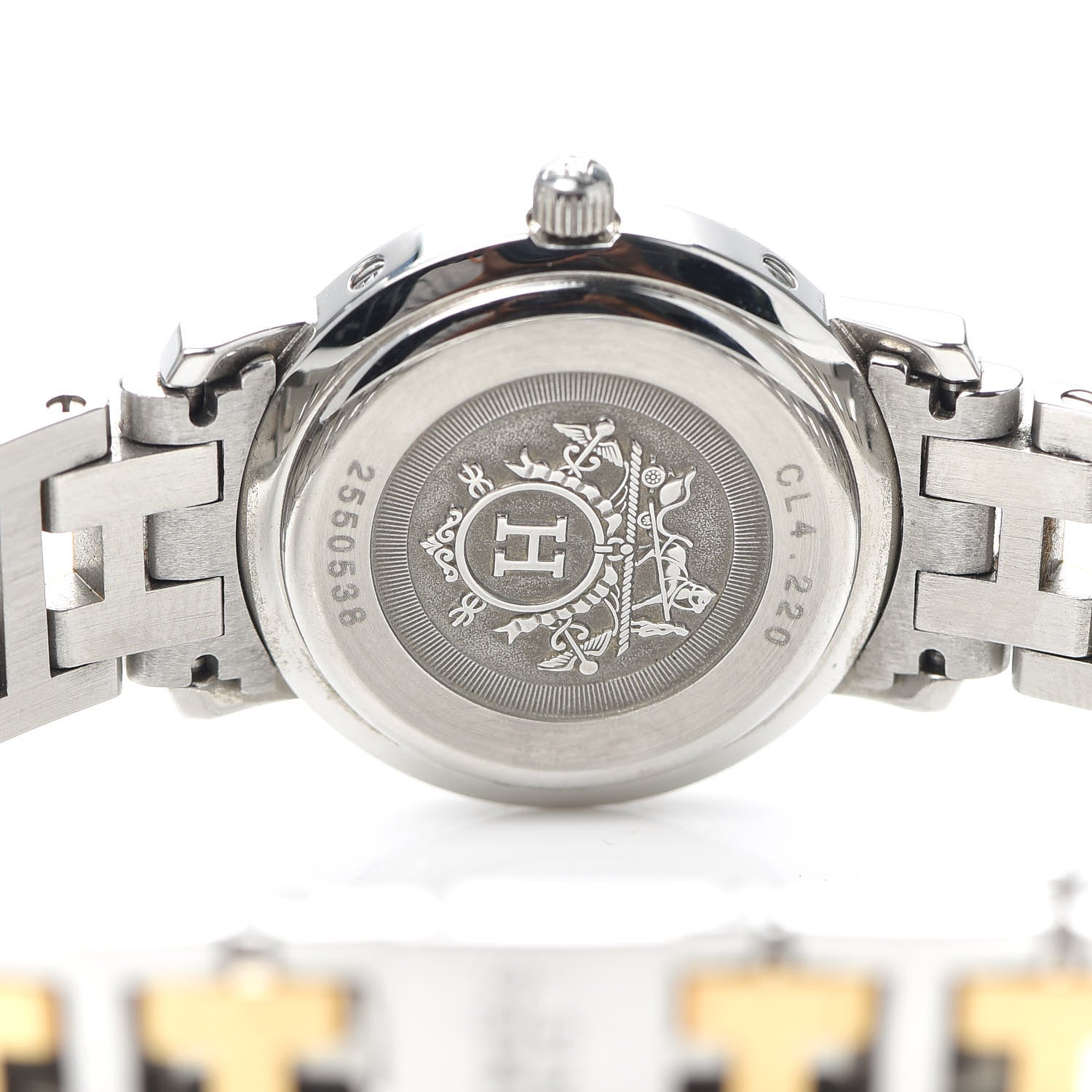 Hermes Stainless Steel 24mm Clipper Quartz Watch Gold 4 of 6
