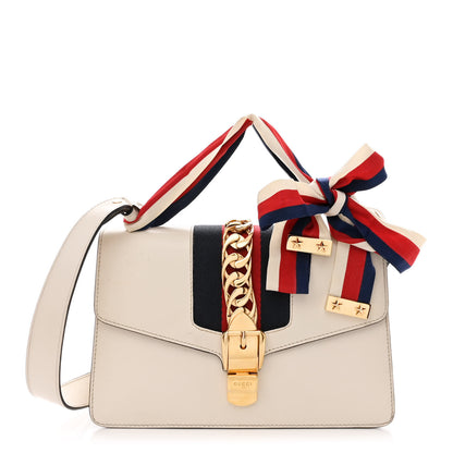 Gucci Calfskin Small Sylvie Shoulder Bag Off White 1 of 18