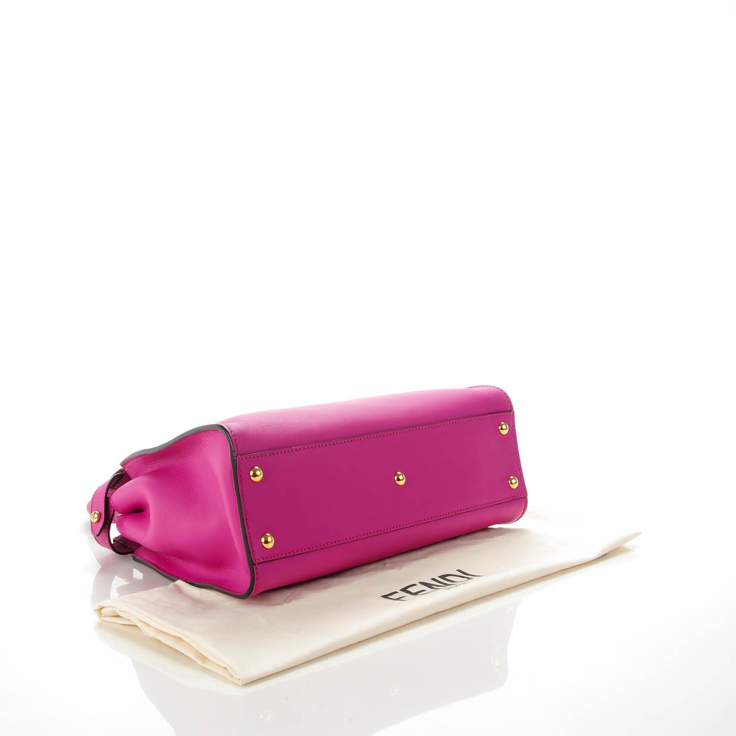 Fendi Vitello Seta Medium Peekaboo Iconic Satchel Magenta 4 of 8